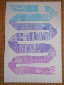 pastel rainbow strap weave print