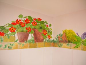flower pot mural