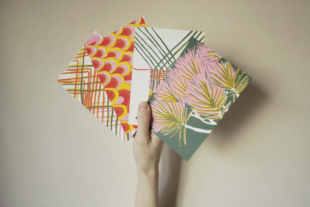 hand fan postcard print 2