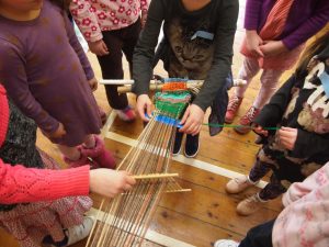 children backstrap weaving