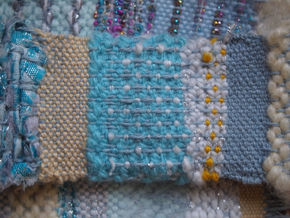 blue belt weaving detail