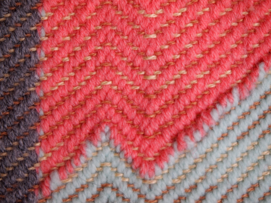 small mountain weaving detail pink