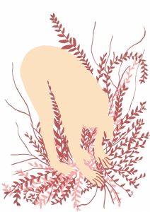 touching toes leaf person