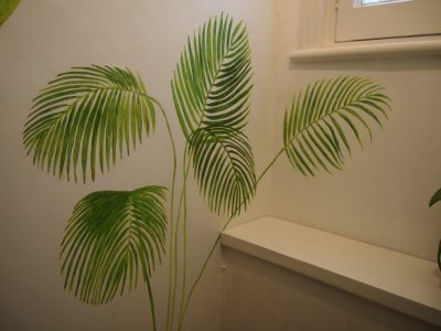 palm leaf mural