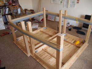 making a warp on upturned tables