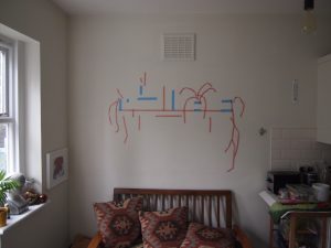 sketching in masking tape